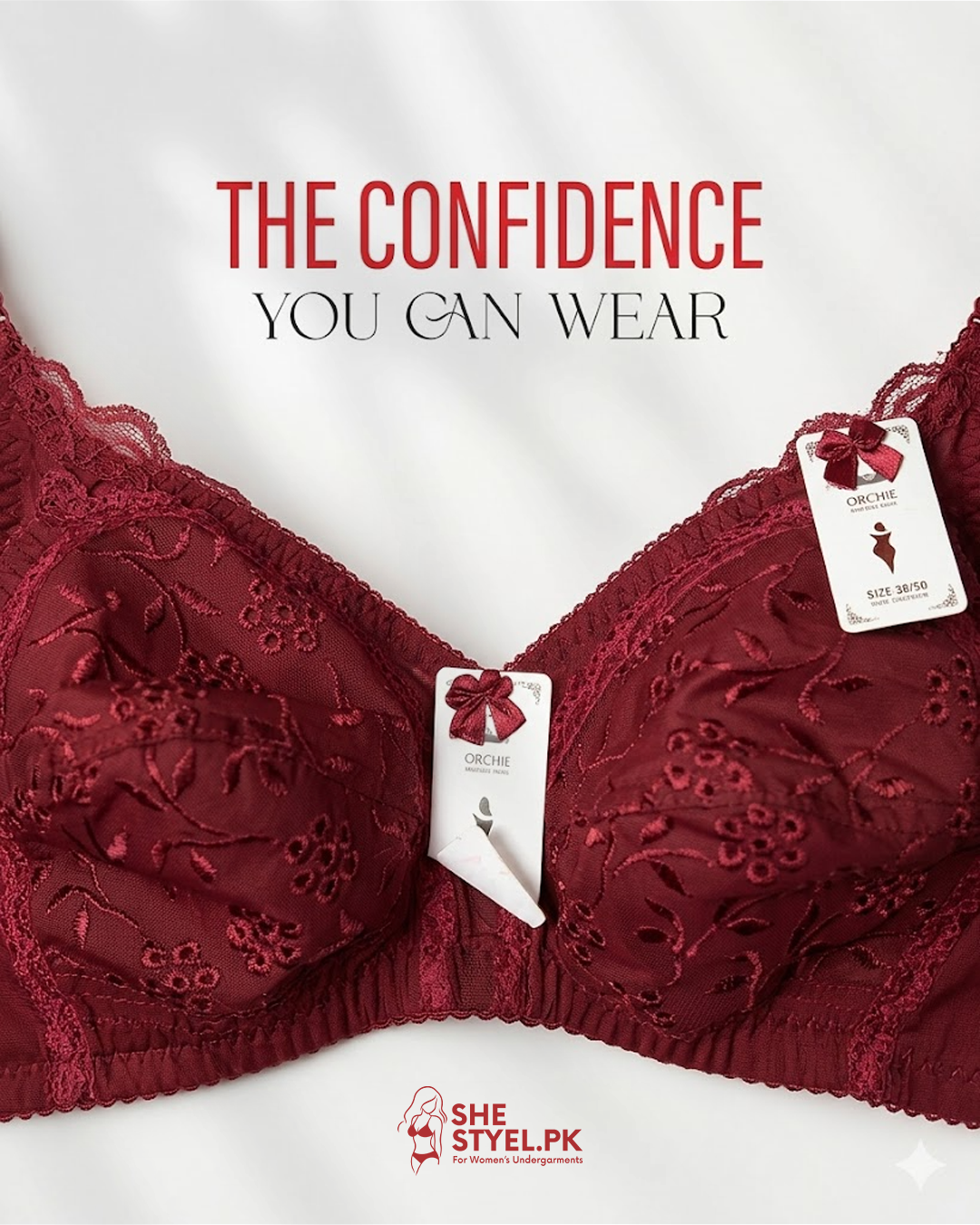 Women’s Soft Cotton Chiken Embroidered Non-Padded Bra – Comfortable Everyday Support